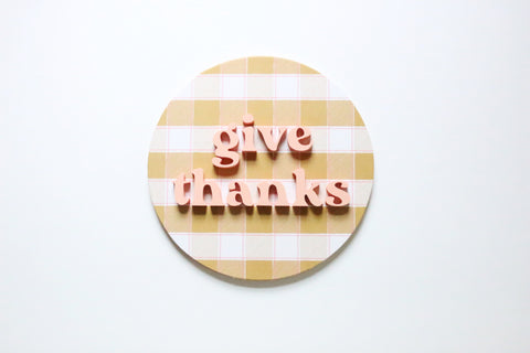 12" Give Thanks Fall Sign