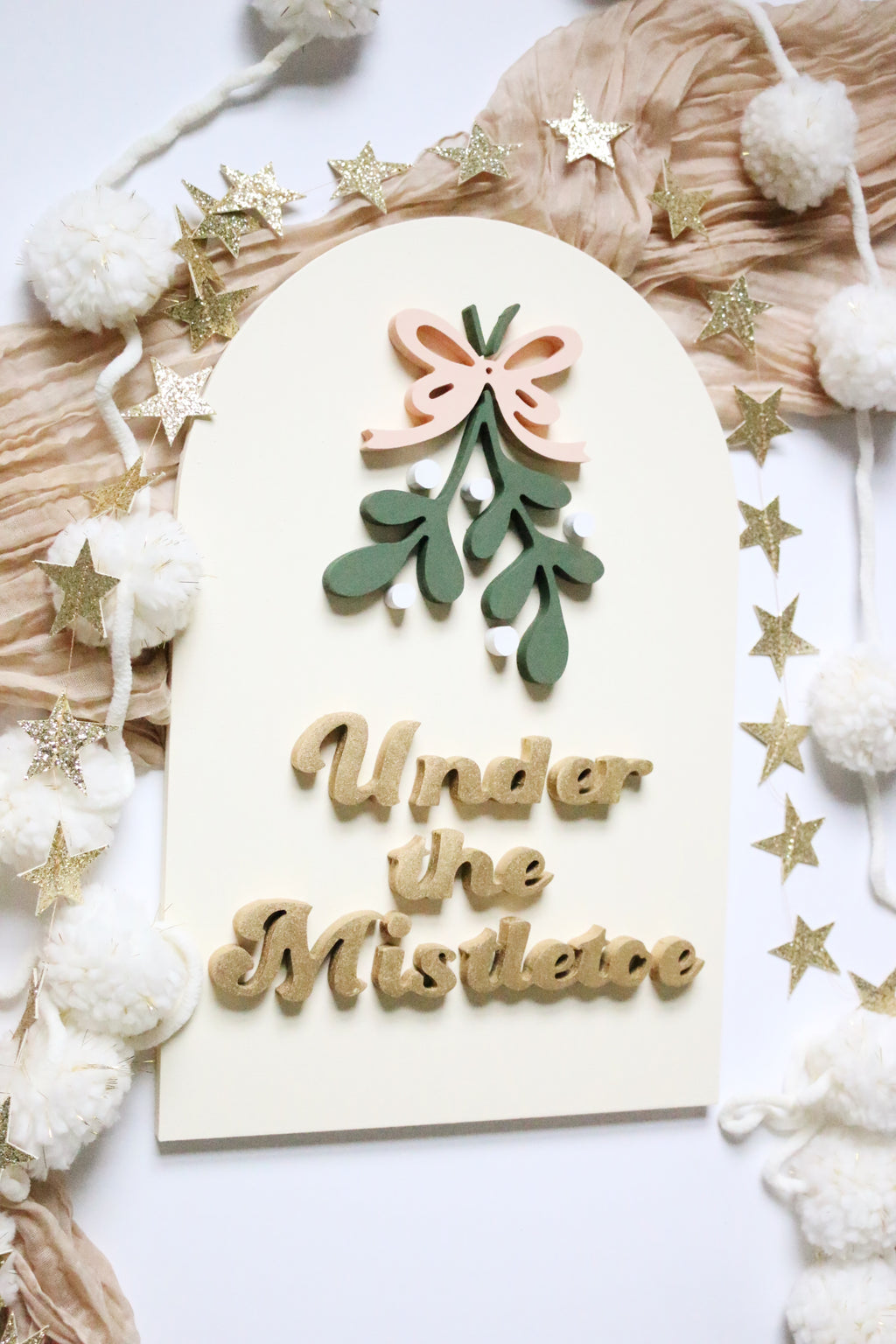 18" Under the Mistletoe Christmas Sign