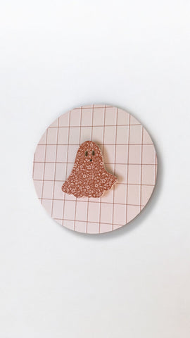 12" Patterned Ghost Halloween Sign