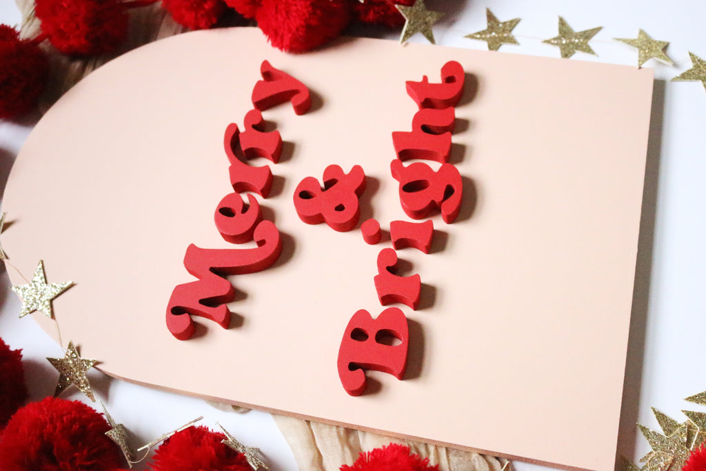18" Merry & Bright Christmas Sign