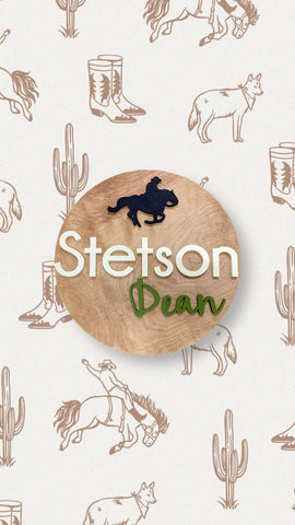 24" Cowboy Round Name Sign