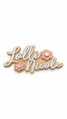 24" Retro Flower Layered Name Sign