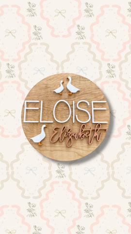 24" Geese Round Name Sign