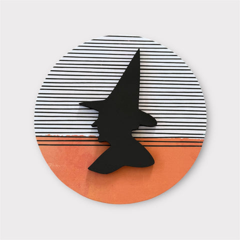 12" Witch Stripe Halloween Sign