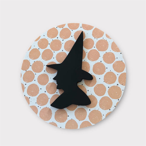 12" Witch Dot Halloween Sign