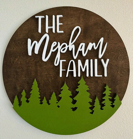 24" Treescape Round Name Sign
