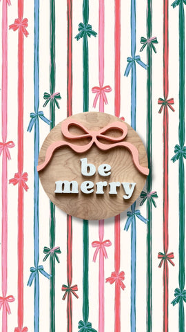 12" Bow Be Merry Christmas Sign