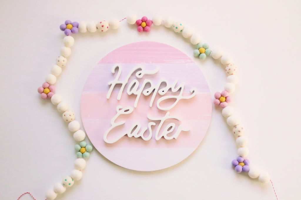 12" Happy Easter Spring Sign