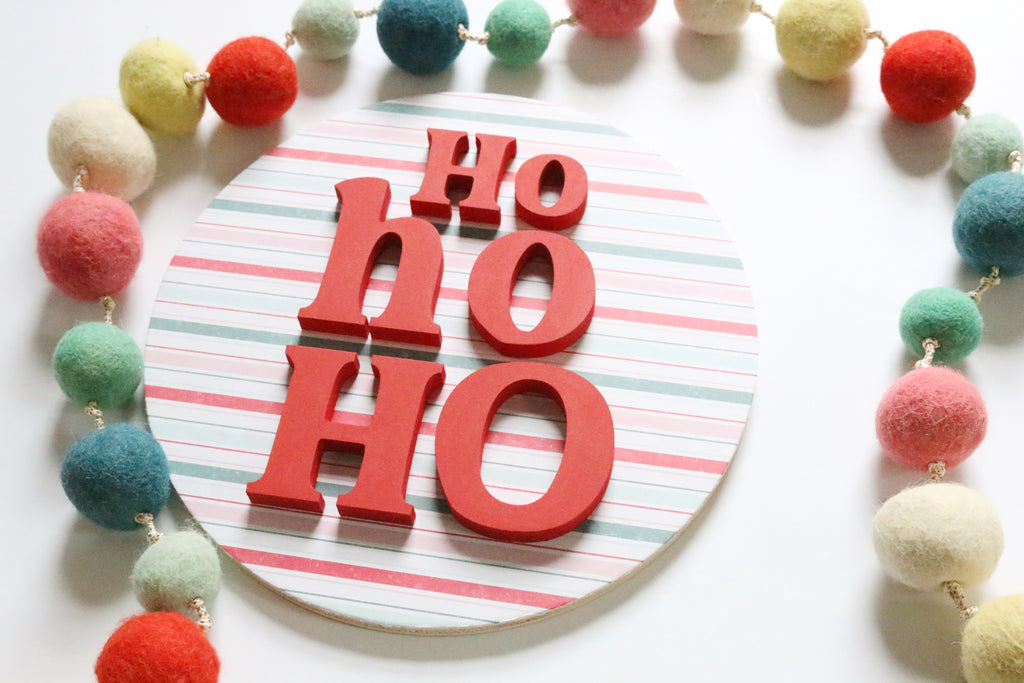 12" Ho Ho Ho Stripe Christmas Sign