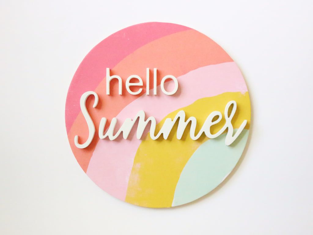12" Hello Summer Sign