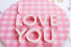 12" I Love You Gingham Valentine Sign