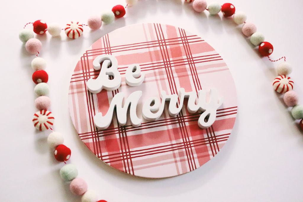 12" Be Merry Christmas Sign