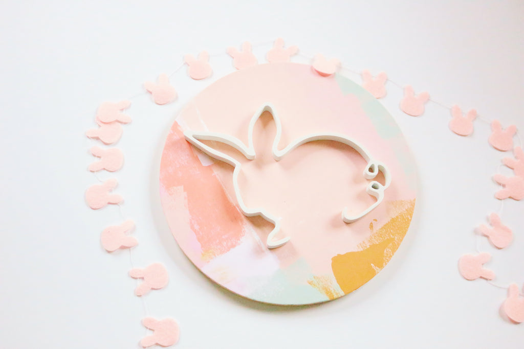 12" Spring Bunny Silhouette Sign
