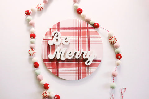 12" Be Merry Christmas Sign